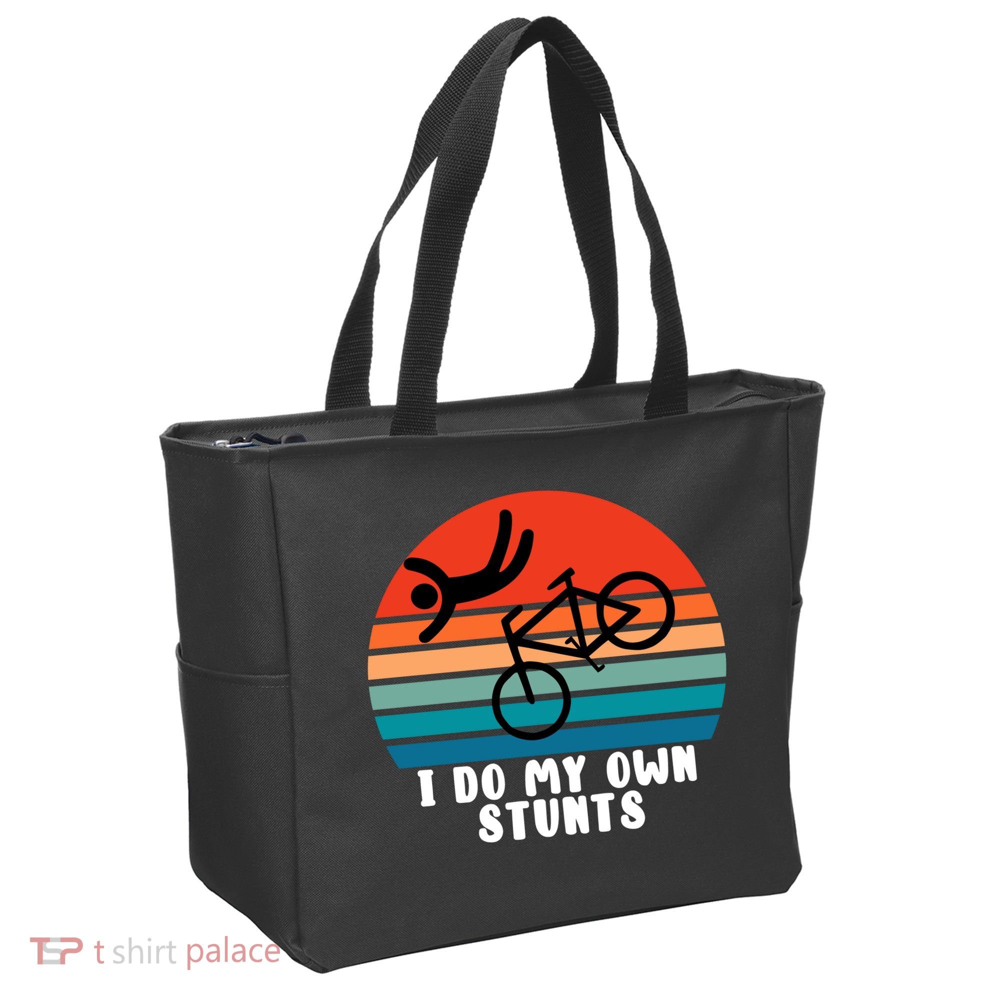 Funny Bike I Do My Own Stunts Cycling Tote Bag