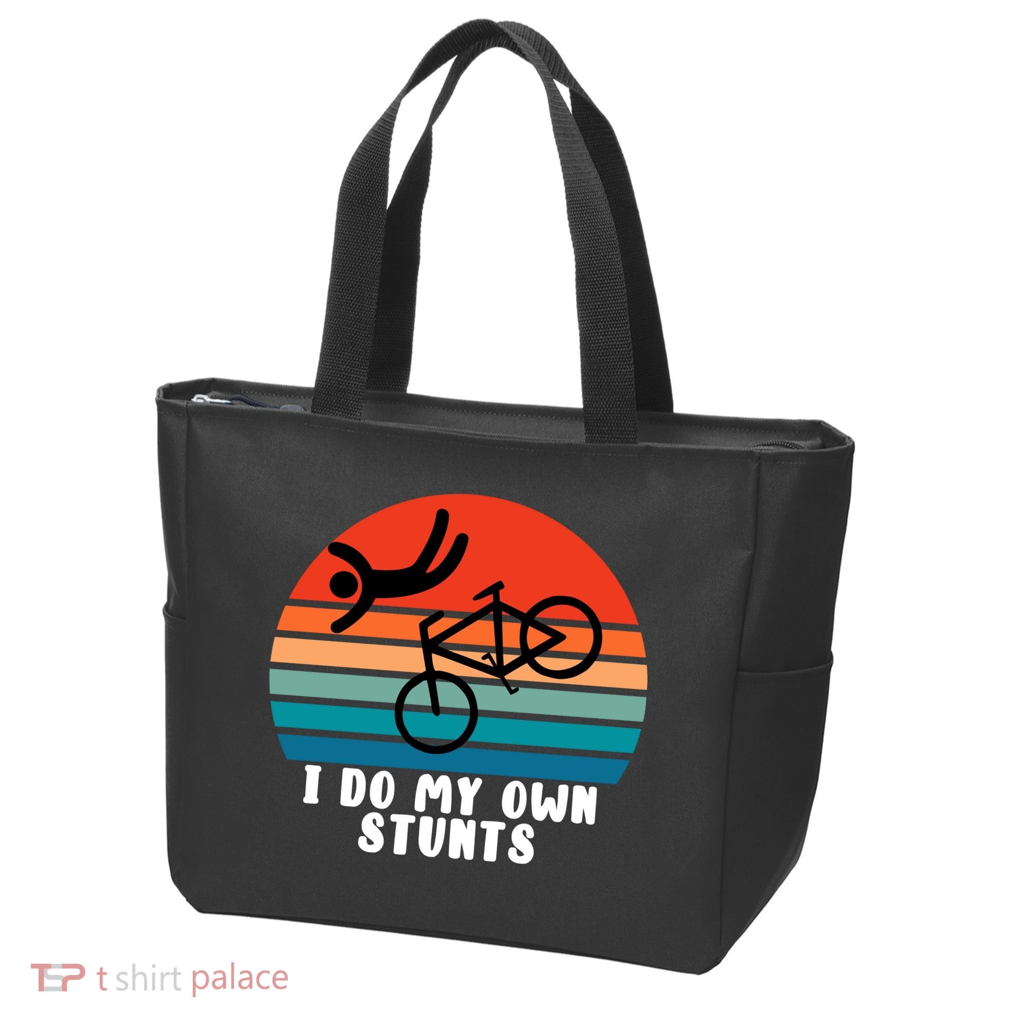 Funny Bike I Do My Own Stunts Cycling Tote Bag