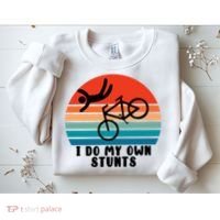 Funny Bike I Do My Own Stunts Cycling Sweatshirt thumb 2