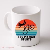 Funny Bike I Do My Own Stunts Cycling Coffee Mug thumb 0