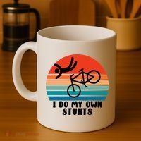 Funny Bike I Do My Own Stunts Cycling Coffee Mug thumb 4