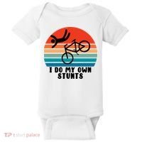 Funny Bike I Do My Own Stunts Cycling Baby Bodysuit thumb 0