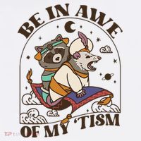 Funny Be In Awe Of My Tism Raccoon Possum Baby Bodysuit thumb 2