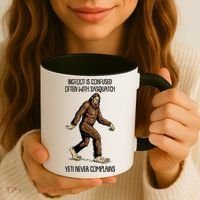 Funny Bigfoot Is Confused Often With Sasquatch Yeti Never Complains Coffee Mug thumb 3