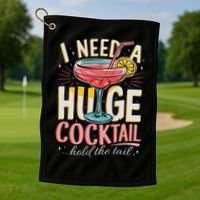 Funny Bar I Need A Huge Cocktail Drink Party  Golf Towel thumb 1