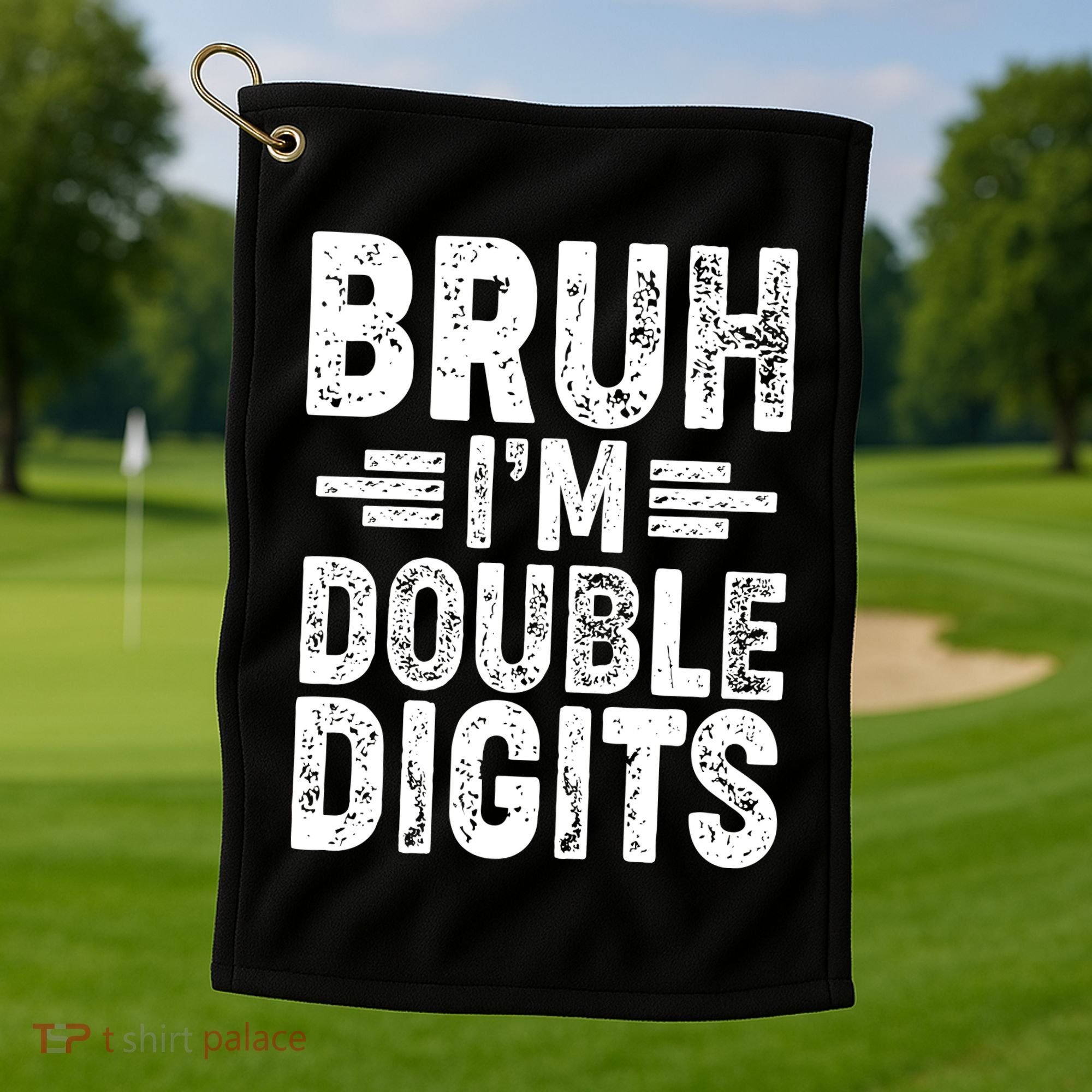 Funny Bruh Im Double Digits 10th Birthday Golf Towel