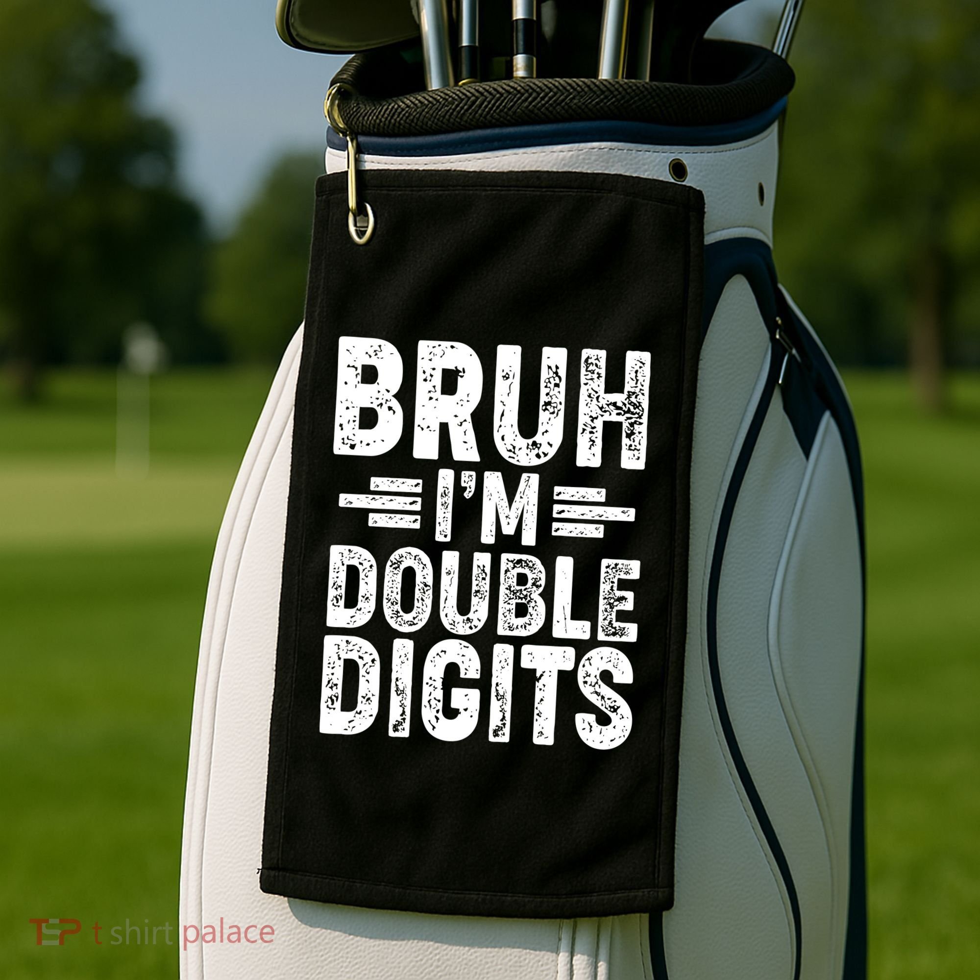 Funny Bruh Im Double Digits 10th Birthday Golf Towel