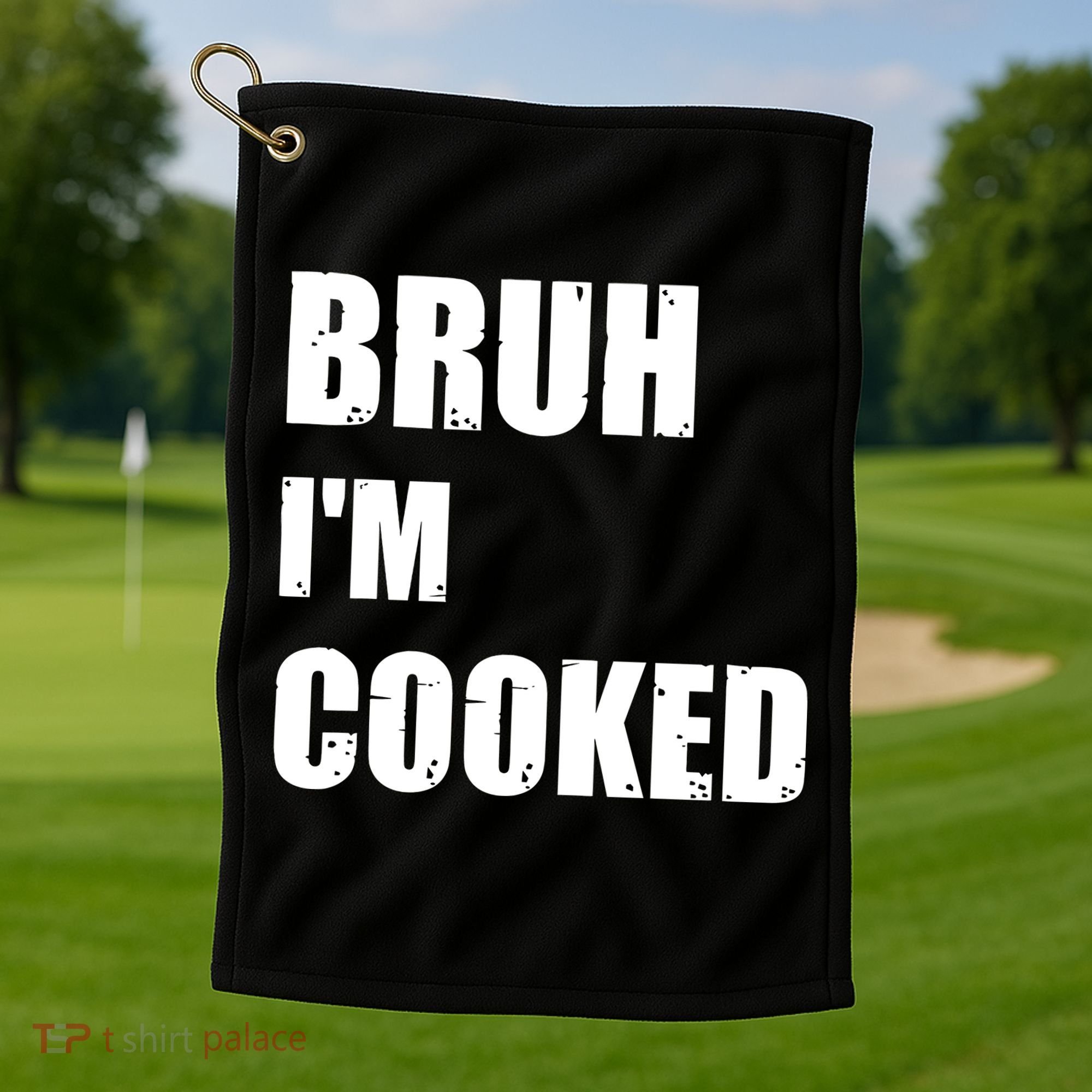 Funny Bruh I'm Cooked Meme Humor Golf Towel