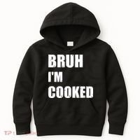 Funny Bruh I'm Cooked Meme Humor Kids Hoodie thumb 0