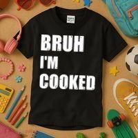 Funny Bruh I'm Cooked Meme Humor Kids T-Shirt thumb 3