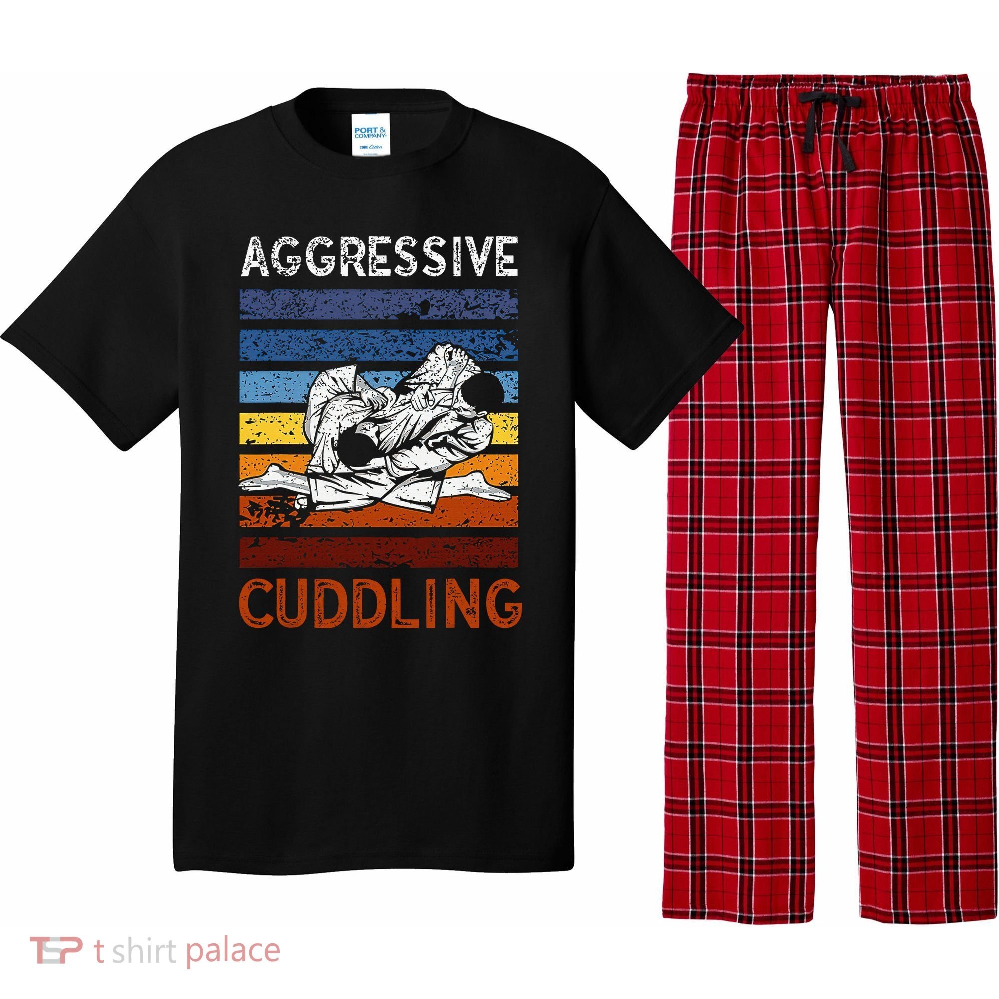 Funny Brazilian Jiu Jitsu Aggressive Cuddling BJJ Pajama Set
