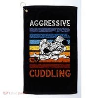 Funny Brazilian Jiu Jitsu Aggressive Cuddling BJJ Golf Towel thumb 0