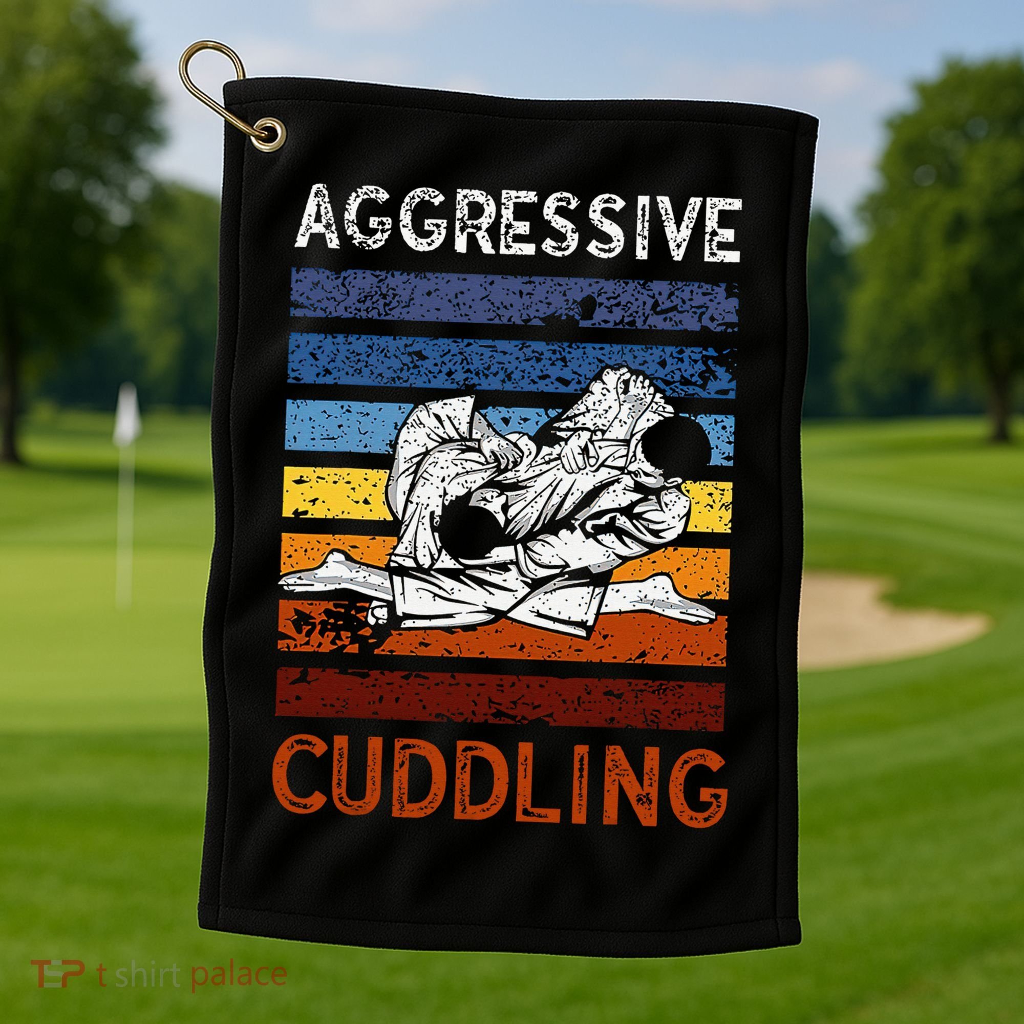 Funny Brazilian Jiu Jitsu Aggressive Cuddling BJJ Golf Towel