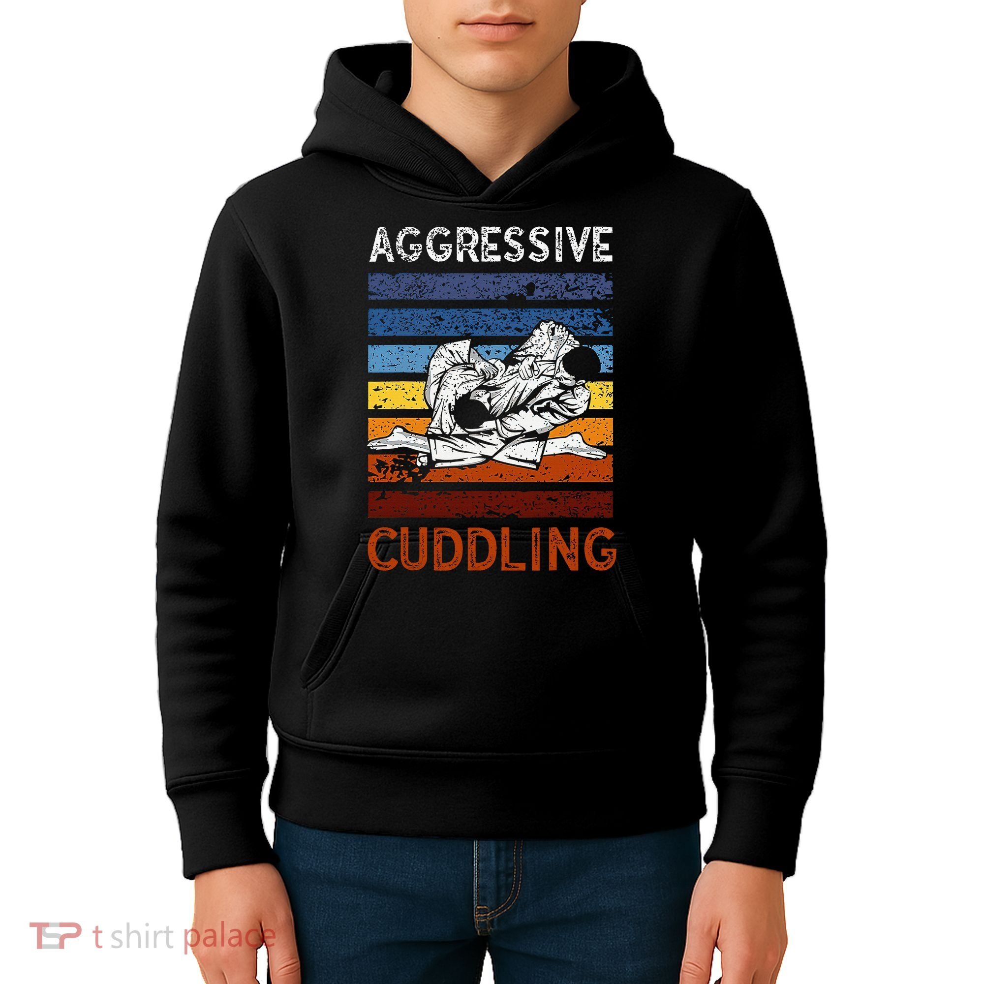 Funny Brazilian Jiu Jitsu Aggressive Cuddling BJJ Kids Hoodie