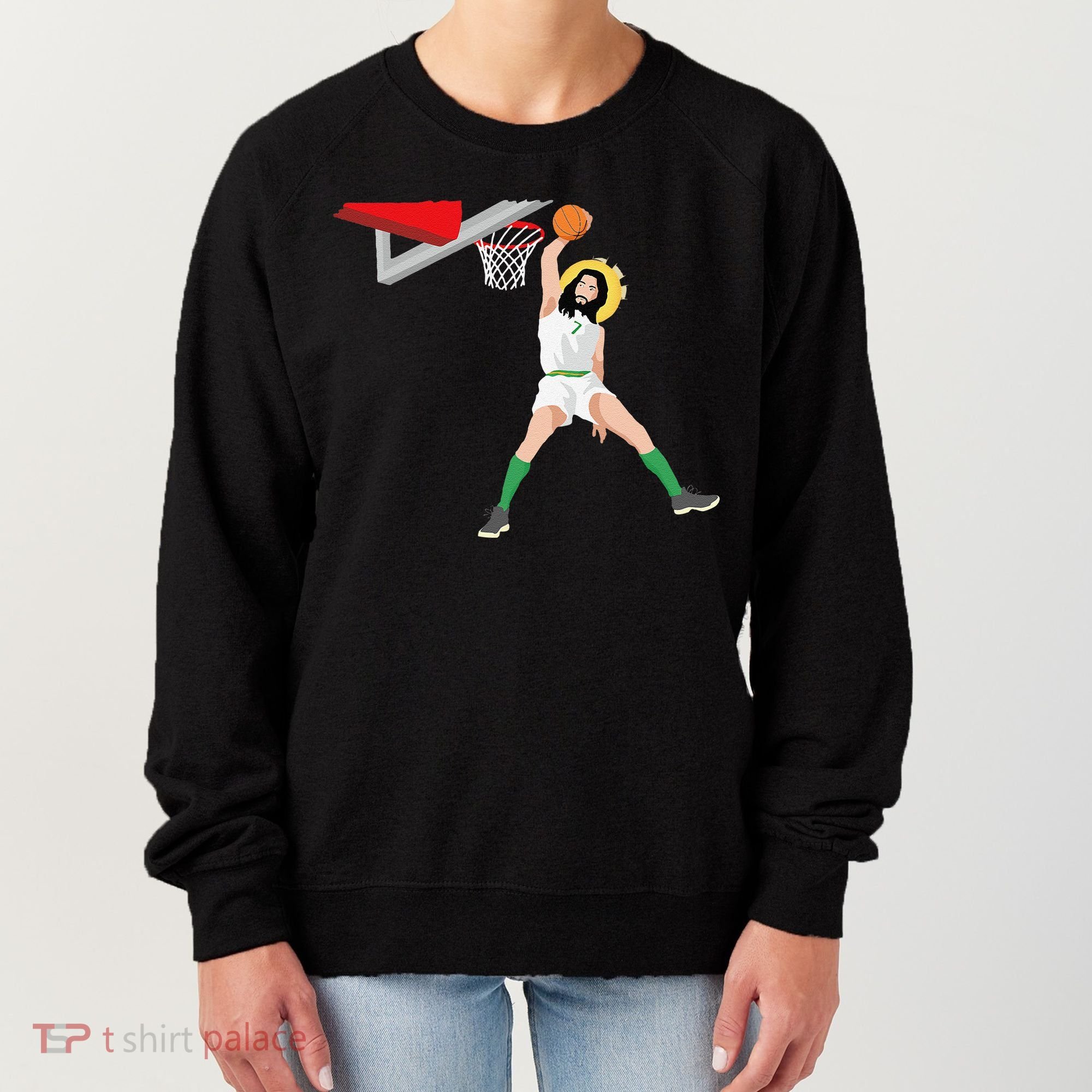 Funny Basketball Jesus Christian Humor Slam Dunk Women's Sweatshirt