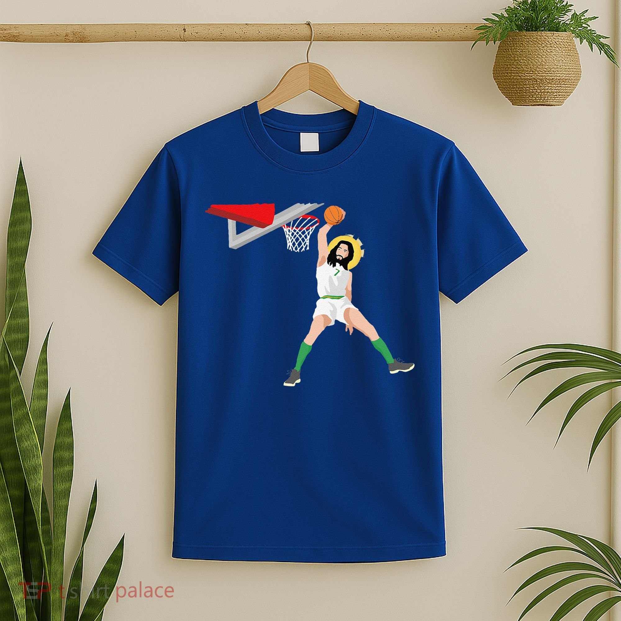 Funny Basketball Jesus Christian Humor Slam Dunk T-Shirt