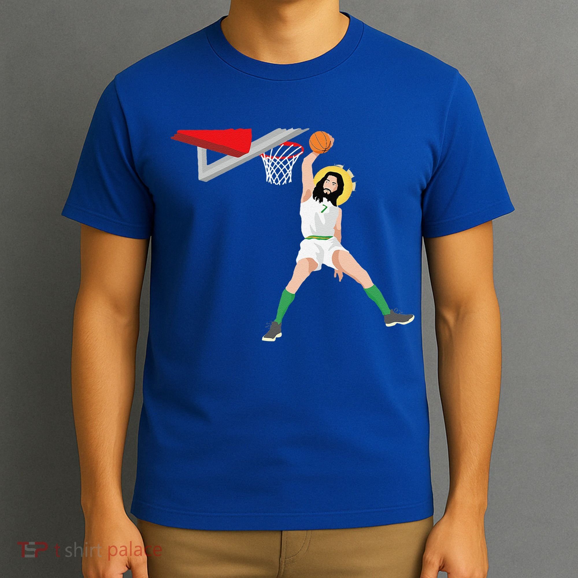 Funny Basketball Jesus Christian Humor Slam Dunk T-Shirt