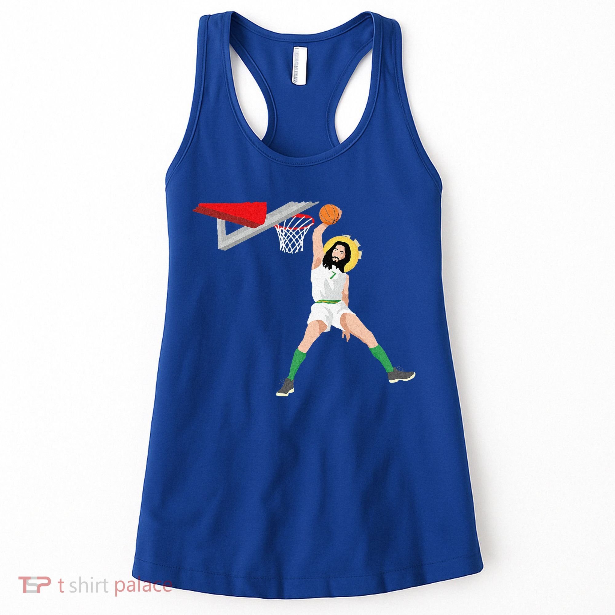 Funny Basketball Jesus Christian Humor Slam Dunk Women's Tank Top
