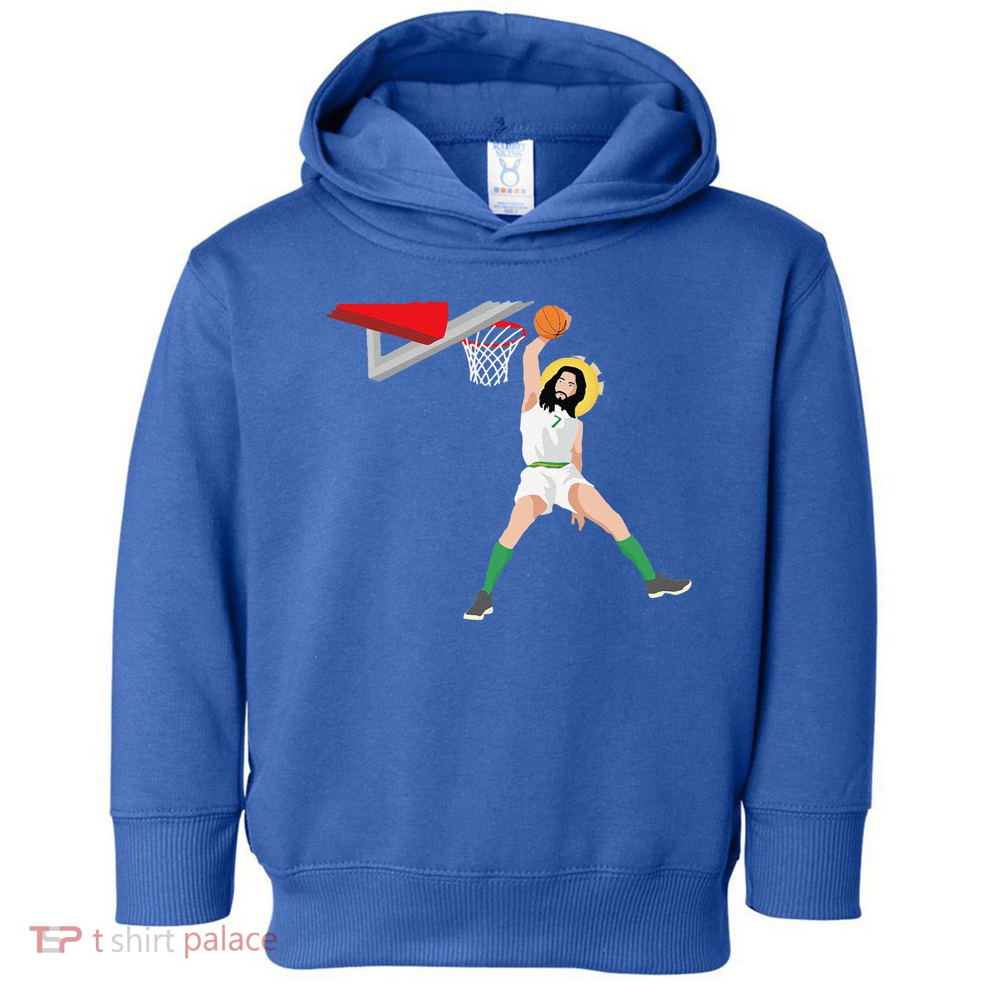 Funny Basketball Jesus Christian Humor Slam Dunk Toddler Hoodie