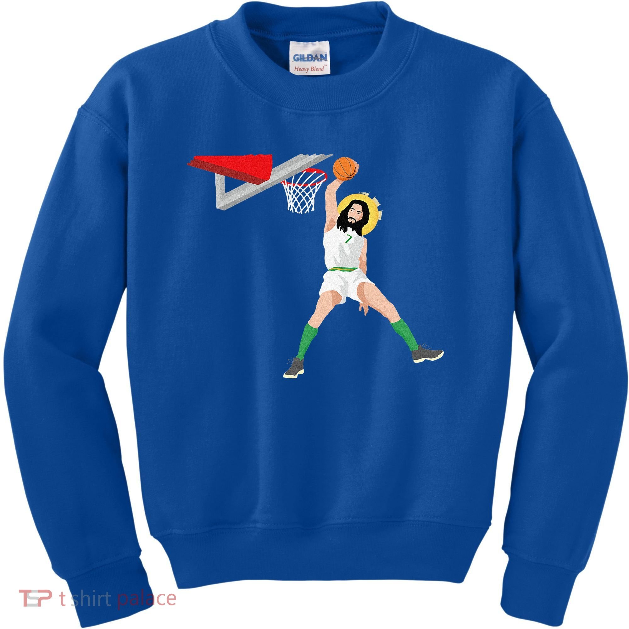 Funny Basketball Jesus Christian Humor Slam Dunk Kids Sweatshirt