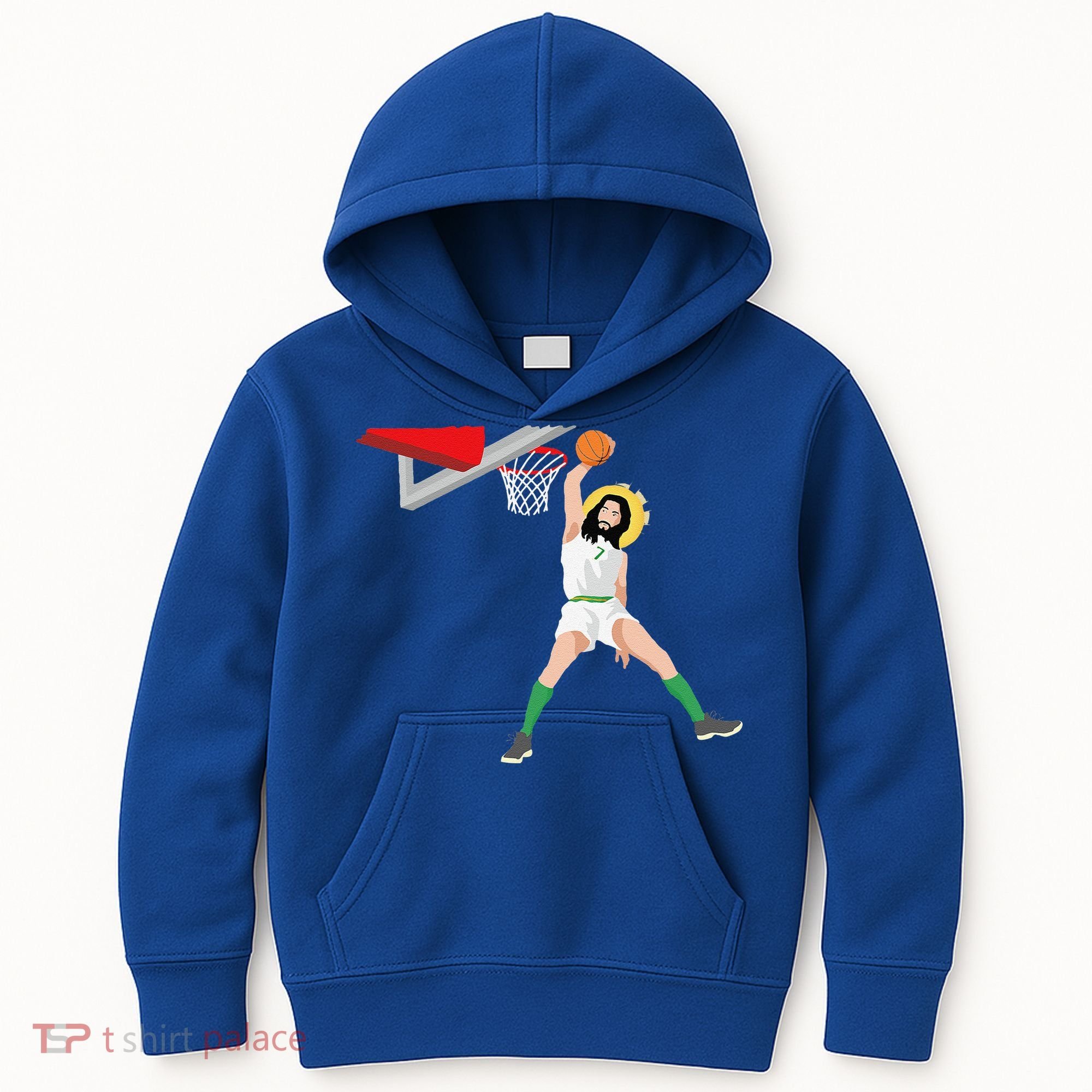 Funny Basketball Jesus Christian Humor Slam Dunk Kids Hoodie