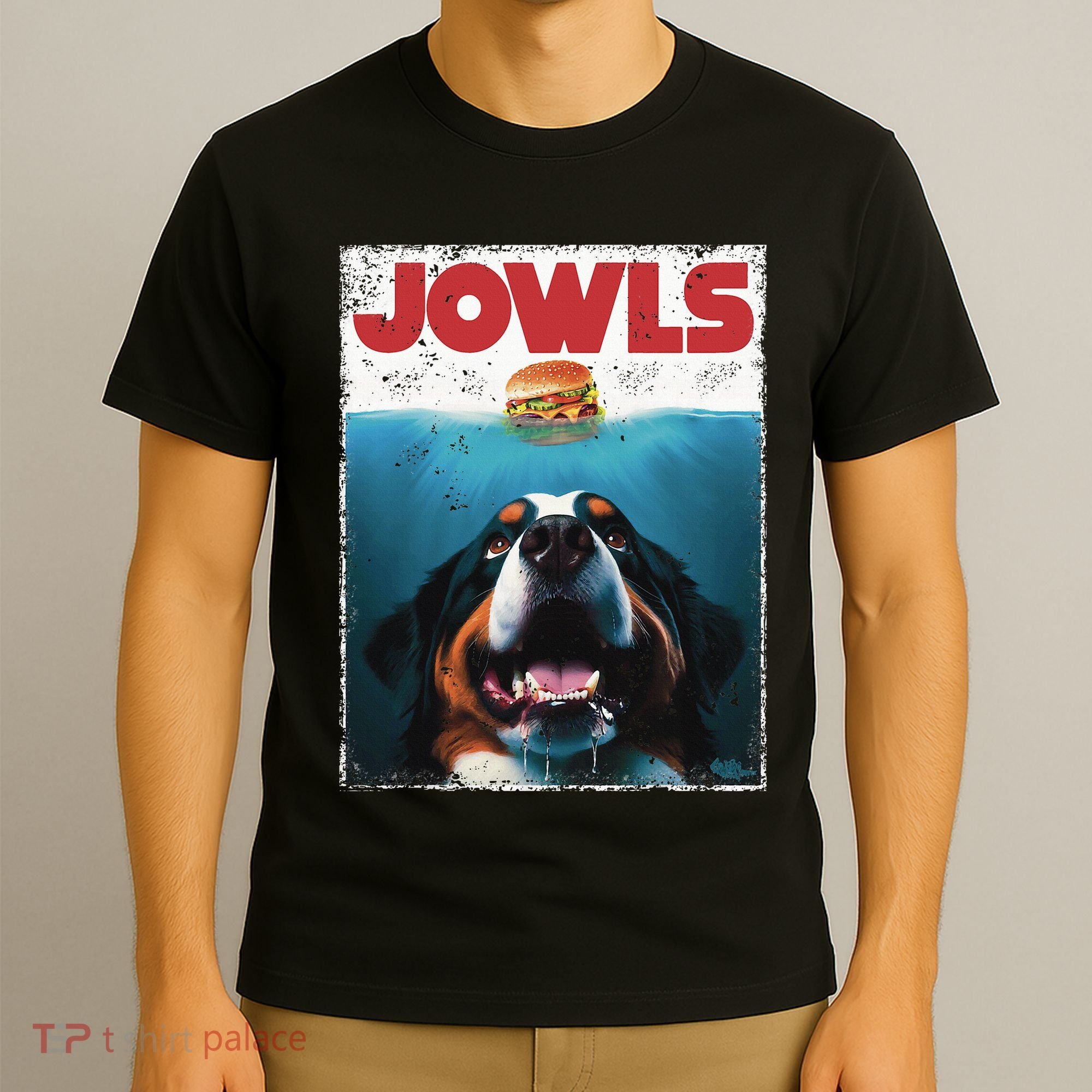 Funny Berner Jowls Burger Bernese Mountain Dog Mom Dog Dad T-Shirt