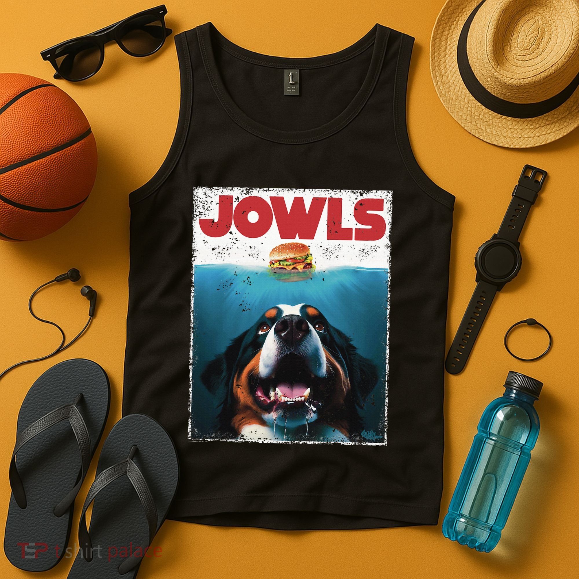 Funny Berner Jowls Burger Bernese Mountain Dog Mom Dog Dad Tank Top