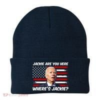 Funny Biden Jackie Are You Here Where's Jackie? Beanie thumb 0