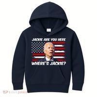 Funny Biden Jackie Are You Here Where's Jackie? Kids Hoodie thumb 0