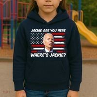 Funny Biden Jackie Are You Here Where's Jackie? Kids Hoodie thumb 3