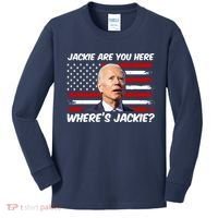 Funny Biden Jackie Are You Here Where's Jackie? Kids Long Sleeve Shirt thumb 0