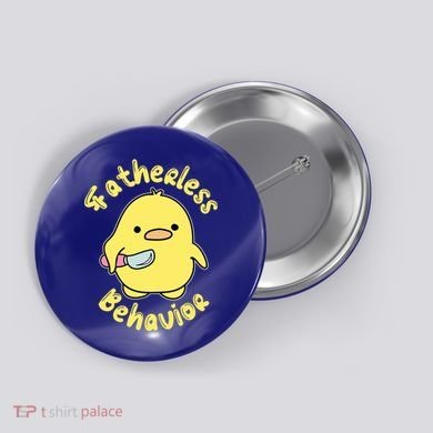 Fatherless Behavior Knife Duck Cute Design Cool Gift Button