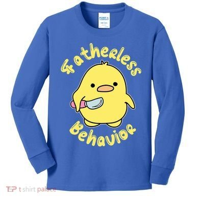 Fatherless Behavior Knife Duck Cute Design Cool Gift Kids Long Sleeve Shirt