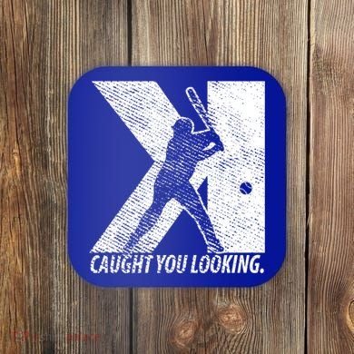 Funny Backwards K Strikeout Baseball Softball Pitching Funny Gift Coaster