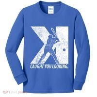 Funny Backwards K Strikeout Baseball Softball Pitching Funny Gift Kids Long Sleeve Shirt thumb 0
