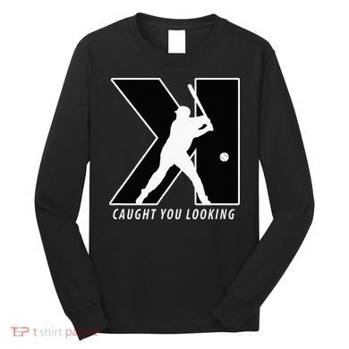 Funny Backwards K Strikeout Looking Baseball Pitching Long Sleeve Shirt