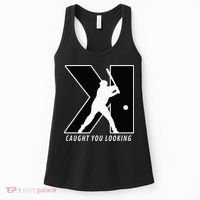 Funny Backwards K Strikeout Looking Baseball Pitching Women's Tank Top thumb 0