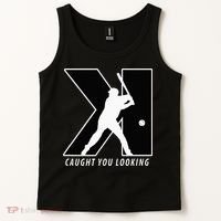 Funny Backwards K Strikeout Looking Baseball Pitching Tank Top thumb 2