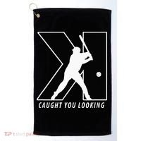 Funny Backwards K Strikeout Looking Baseball Pitching Golf Towel thumb 0