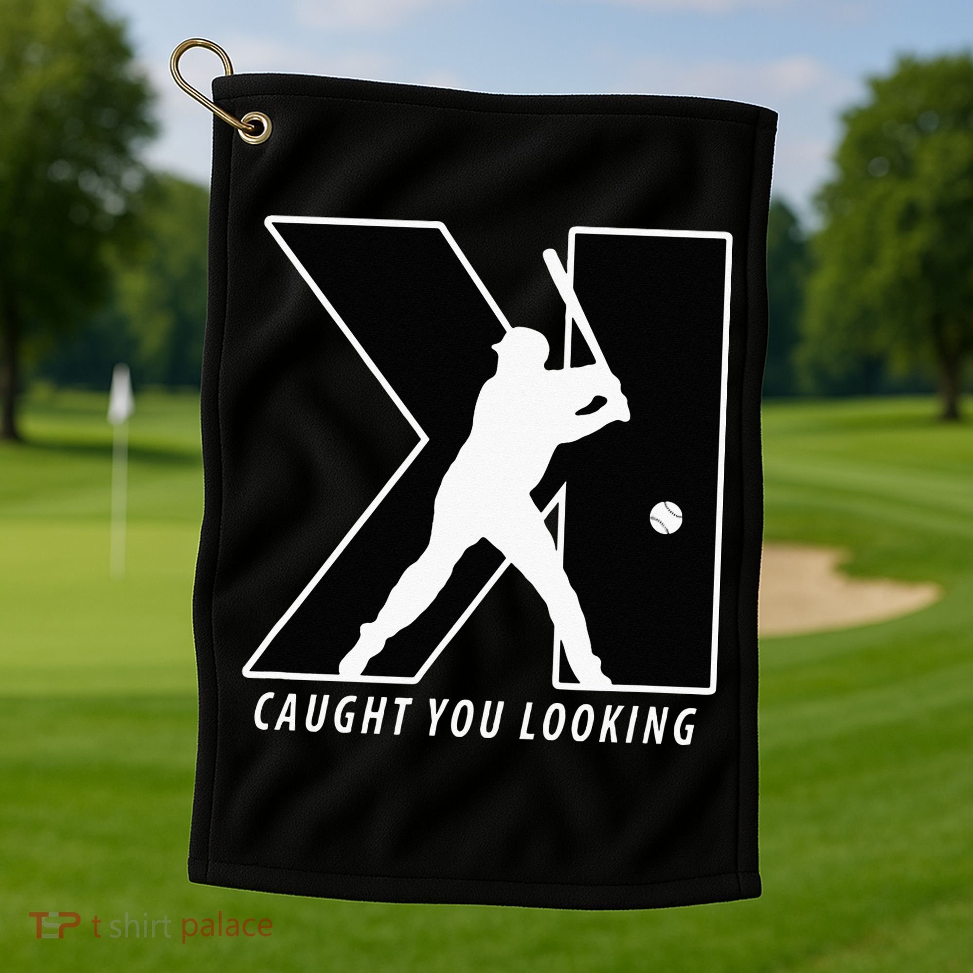 Funny Backwards K Strikeout Looking Baseball Pitching Golf Towel