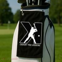 Funny Backwards K Strikeout Looking Baseball Pitching Golf Towel thumb 2