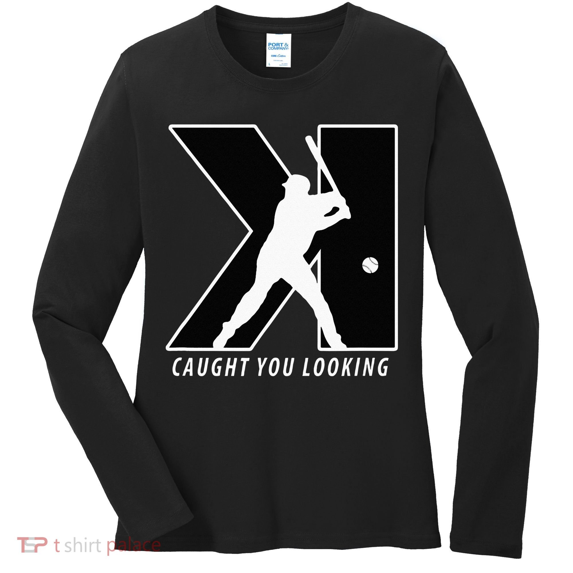 Funny Backwards K Strikeout Looking Baseball Pitching Women's Long Sleeve Shirt