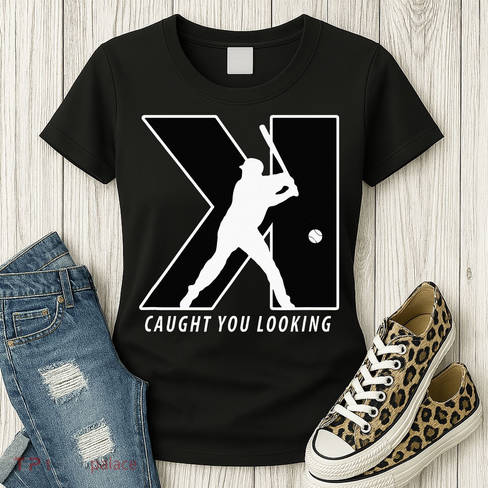 Funny Backwards K Strikeout Looking Baseball Pitching Women's T-Shirt