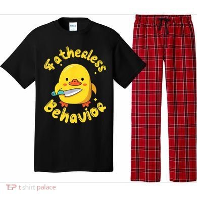 Fatherless Behavior Knife Duck Cute Design Pajama Set