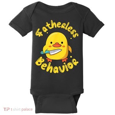 Fatherless Behavior Knife Duck Cute Design Baby Bodysuit