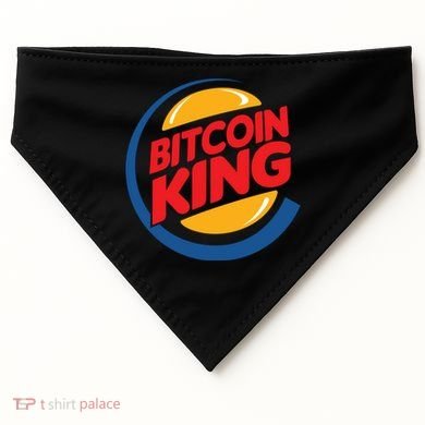 Funny Bitcoin King Logo USA-Made Doggie Bandana