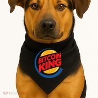 Funny Bitcoin King Logo USA-Made Doggie Bandana thumb 1