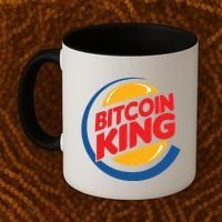 Funny Bitcoin King Logo Coffee Mug thumb 2