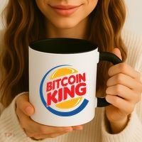 Funny Bitcoin King Logo Coffee Mug thumb 3