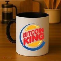 Funny Bitcoin King Logo Coffee Mug thumb 4